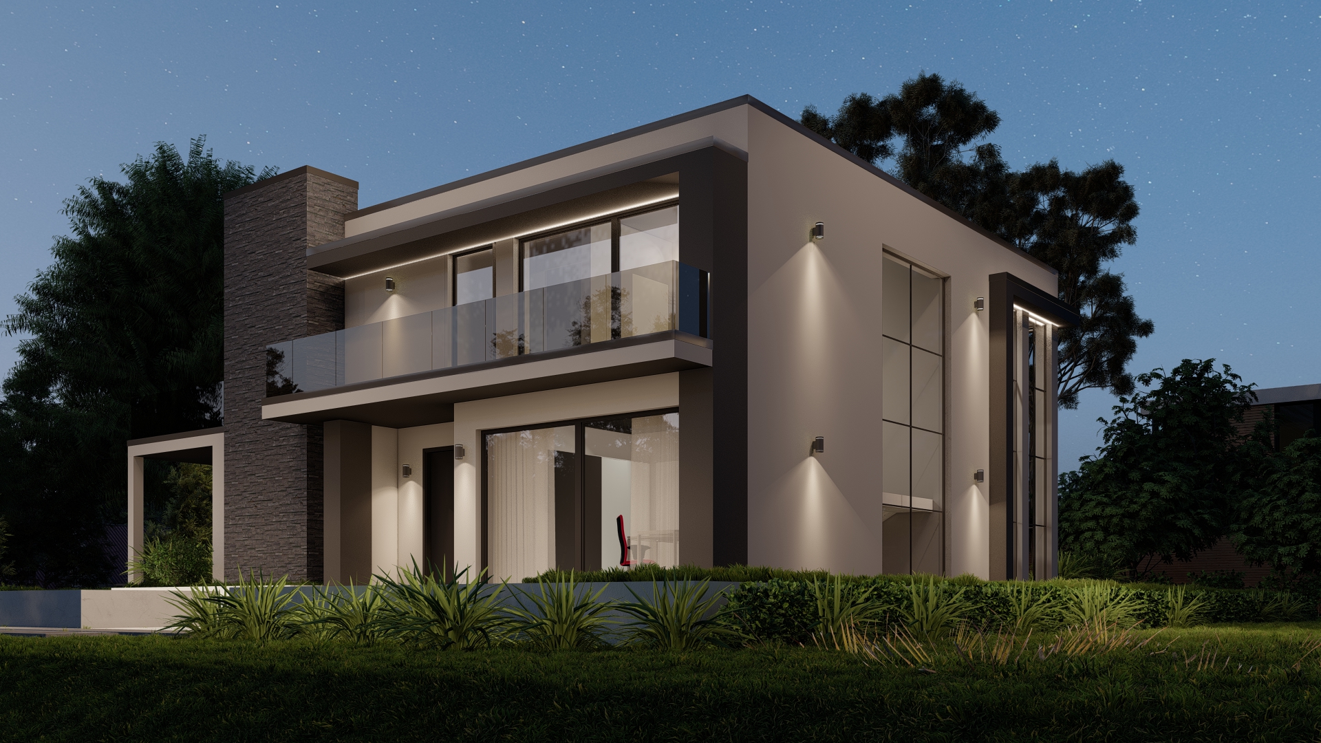 House with a flat roof