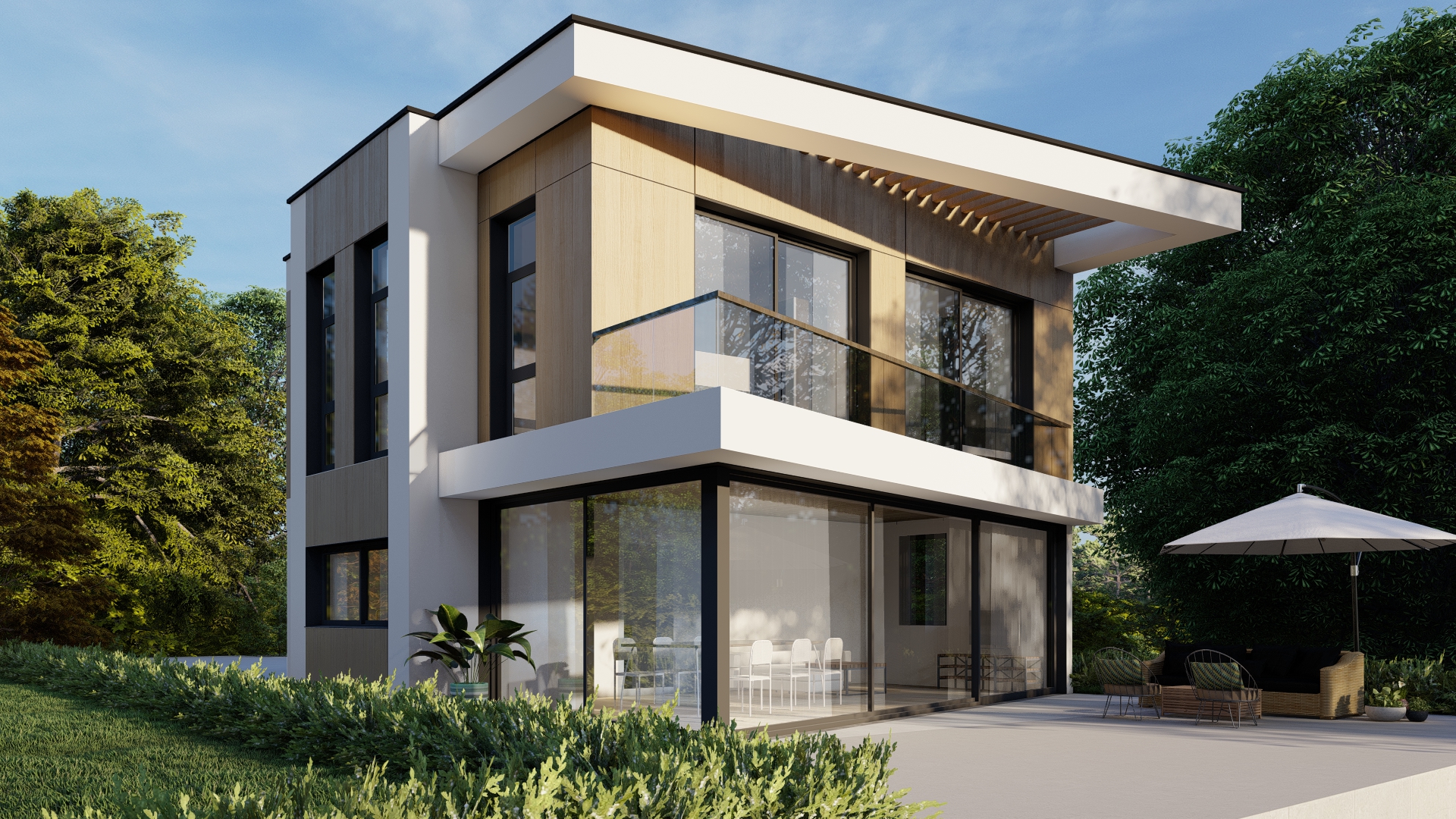House with a flat roof