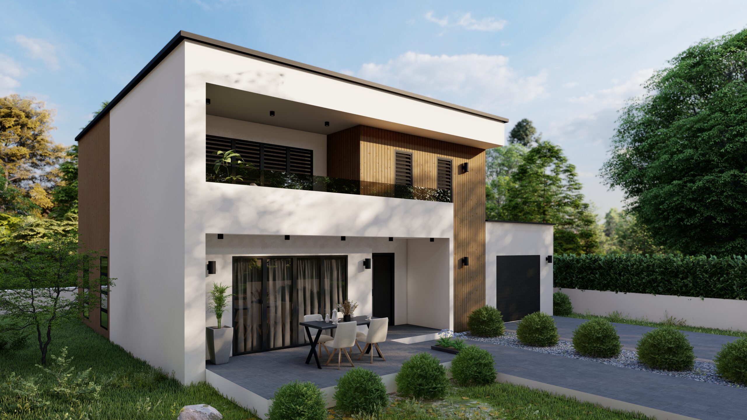 House with a flat roof