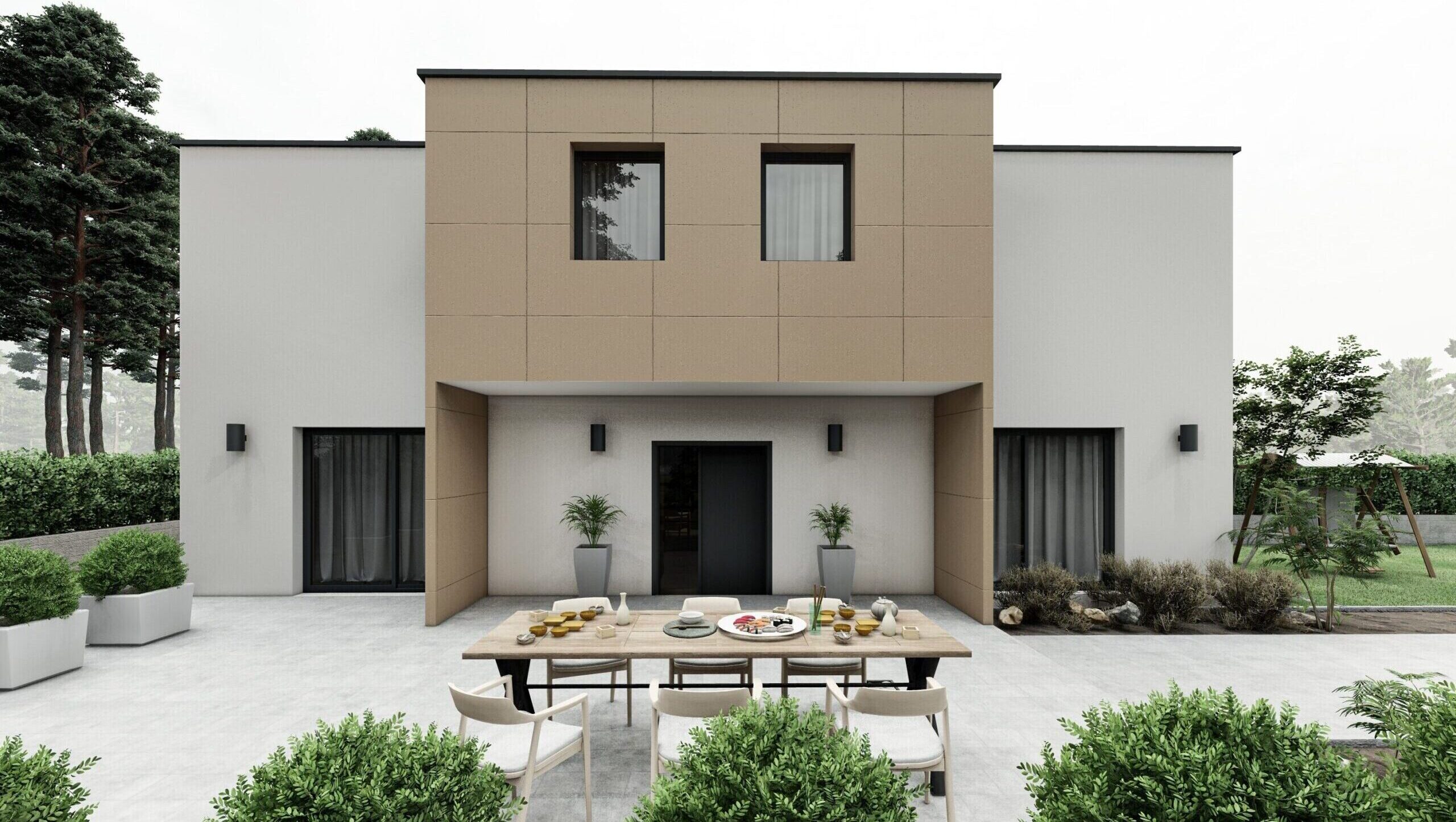 House with a flat roof
