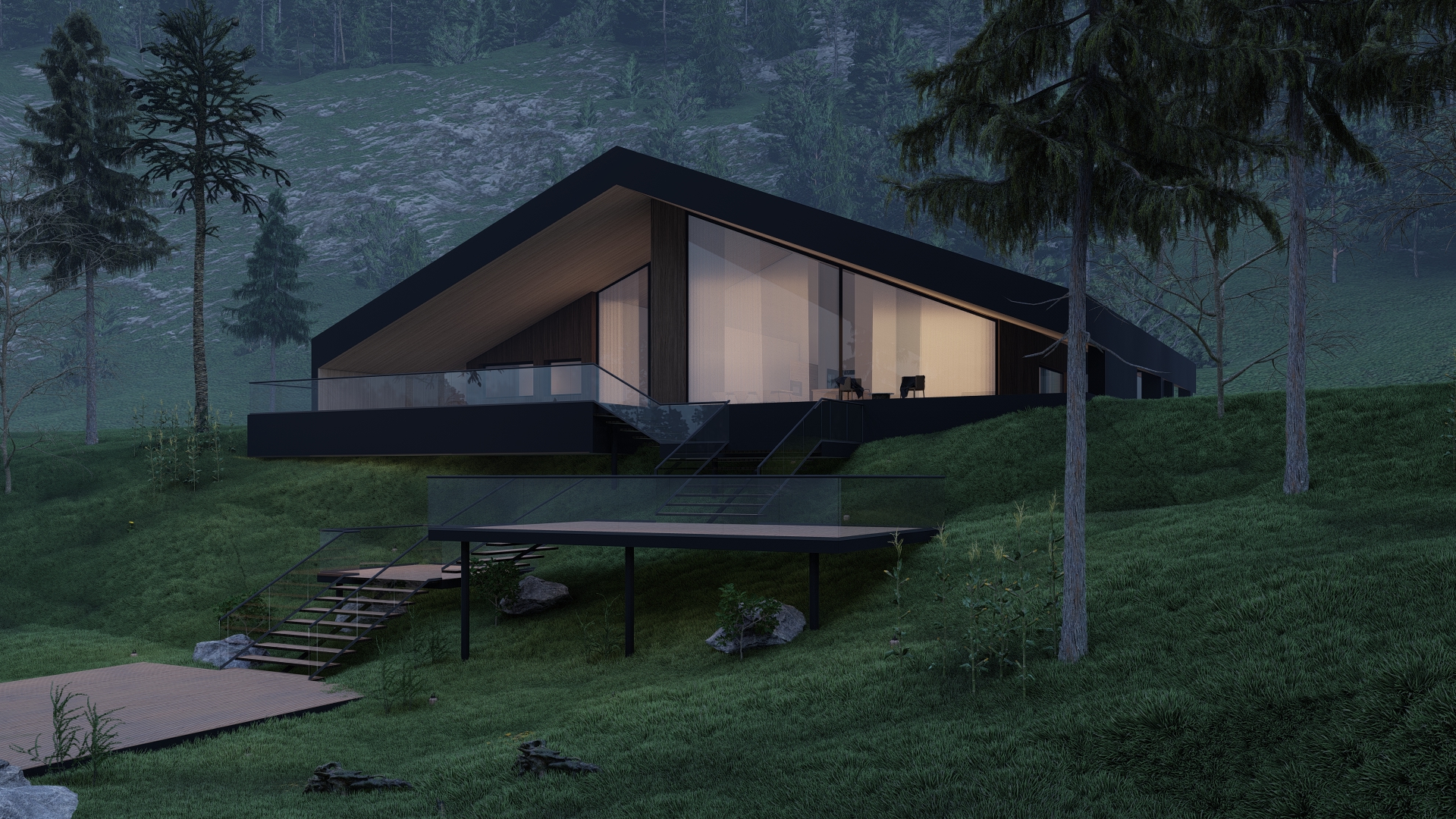 Modern House with Roof