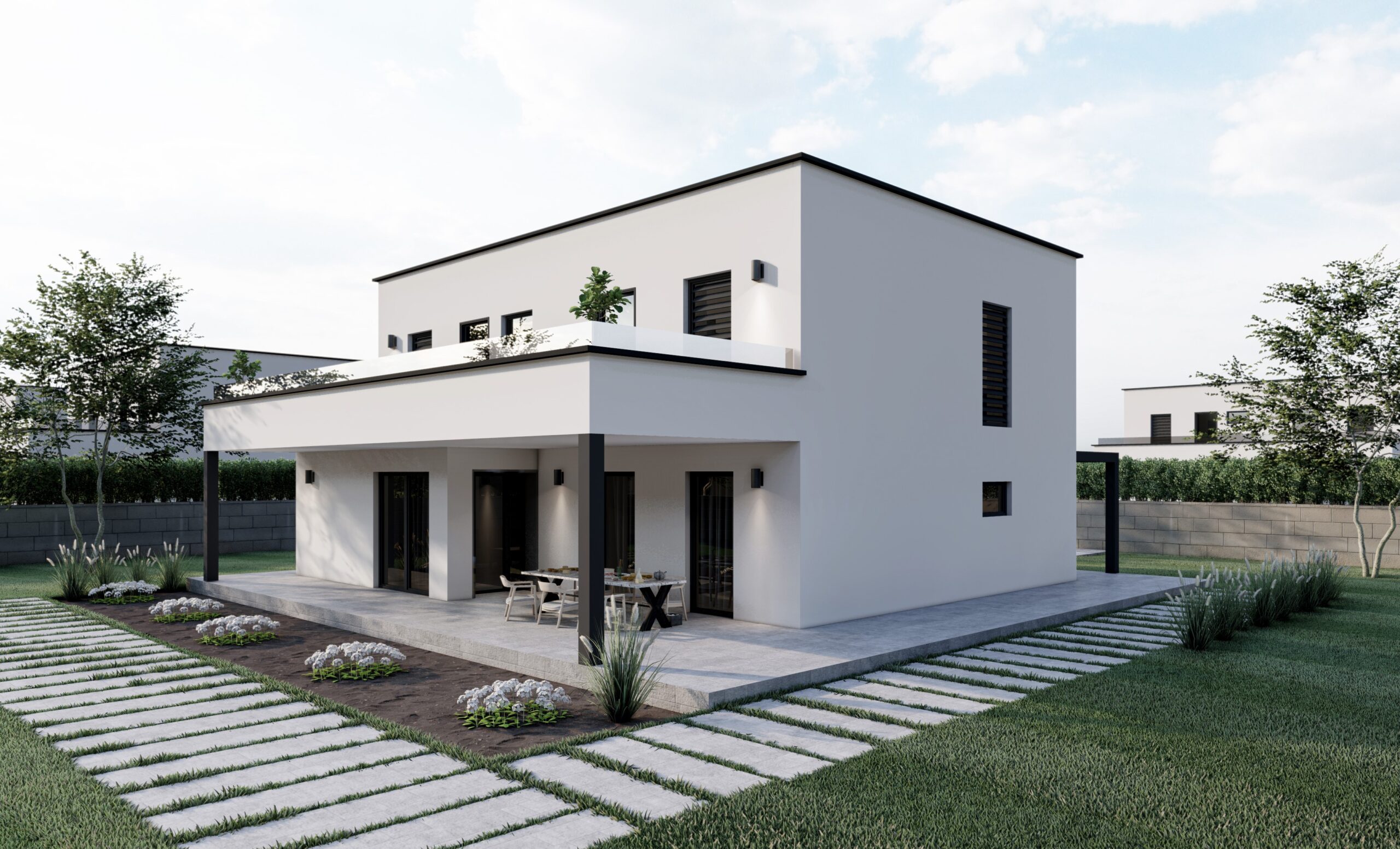 House with a flat roof