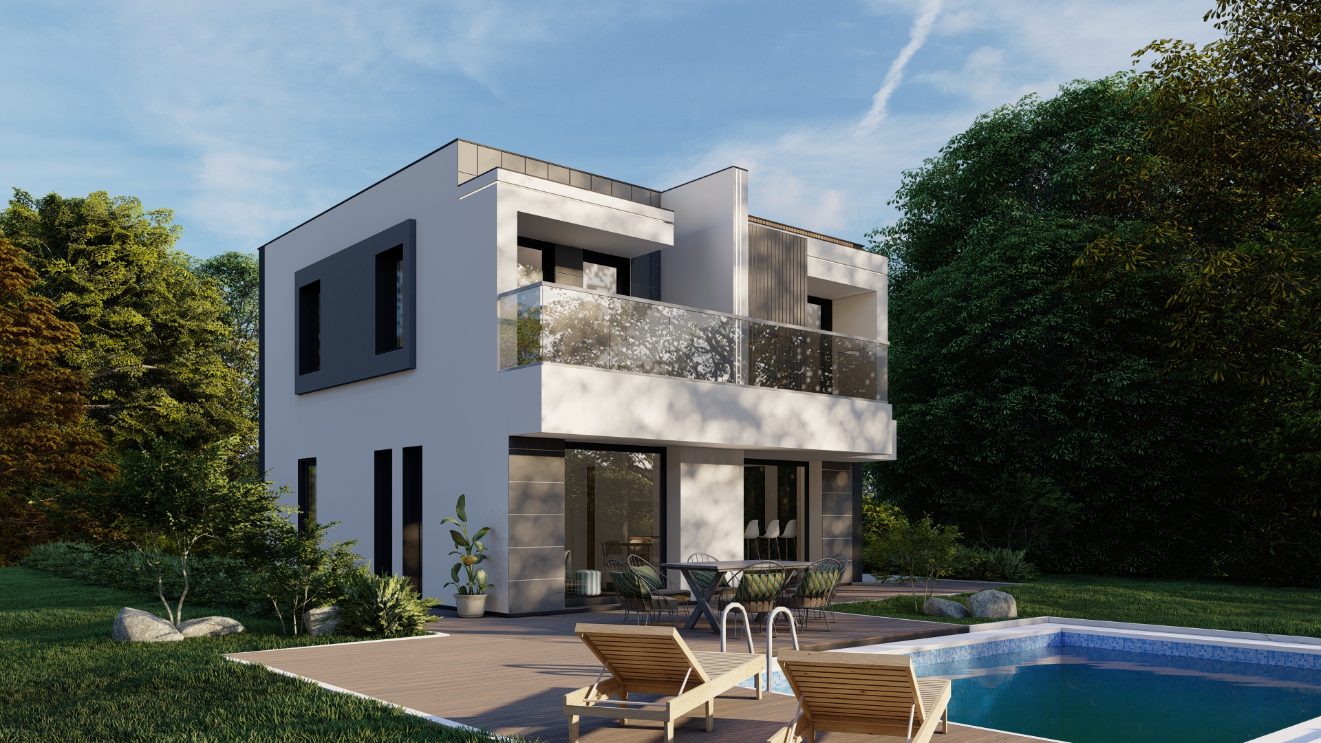 House with a flat roof