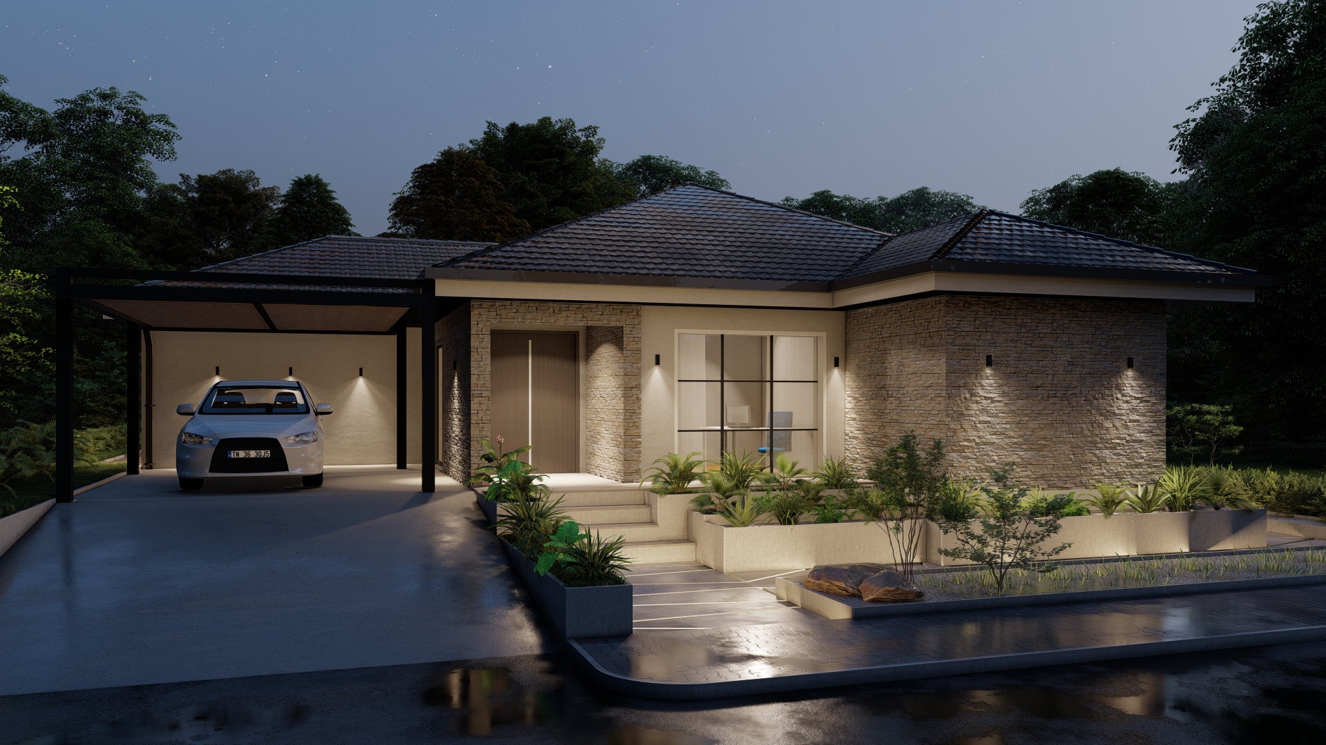 Modern House with Roof