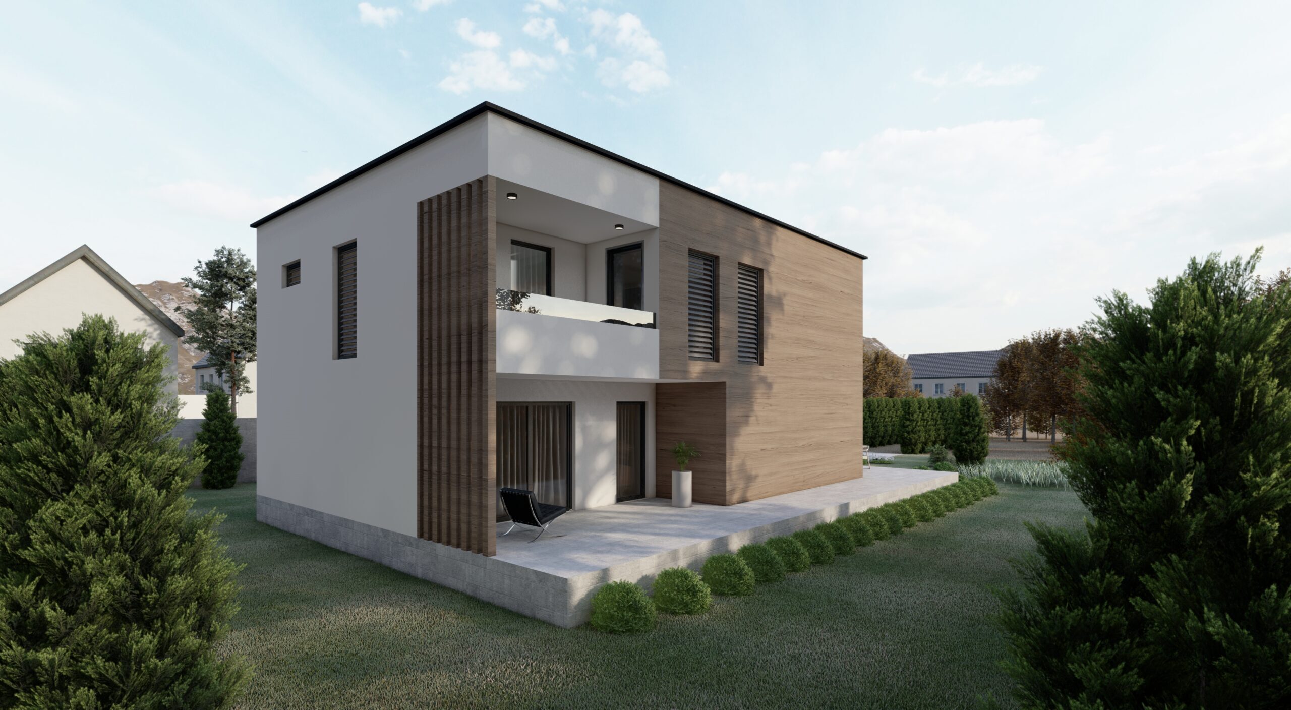 House with a flat roof
